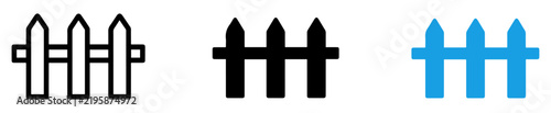 wooden fence icon for property boundary and privacy