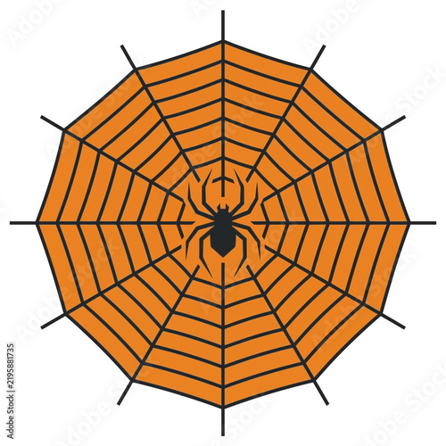 Halloween spider web with spider illustration