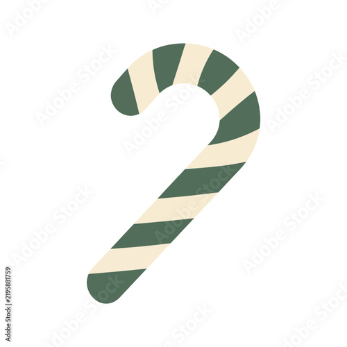 Festive Candy Cane with Green Stripes