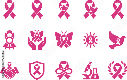 Raising awareness and supporting the fight against breast cancer a collection of hopeful and empowering vector illustrations for october