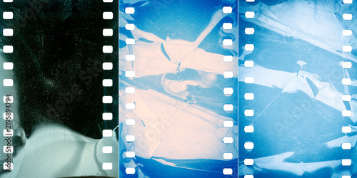 Collection of images with dusty and grungy 35mm film textures or surfaces