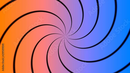 Vibrant Swirl Pattern Background with Orange to Blue Gradient.