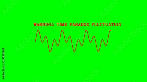 Warning Time Paradox Fluctuation Graphic with Wavy Line.