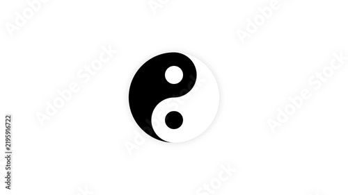 Rotating yin yang symbol animation representing balance and harmony mode