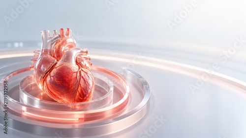 Translucent Anatomical Heart Inside Protective Cardiac Monitoring Rings