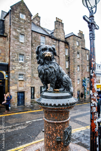 Greyfriars Bobby statue on Candlemaker Row in Edinburgh Scotland