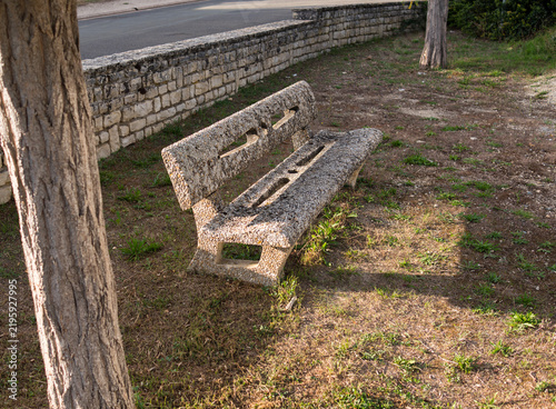Canvastavla banc public en béton