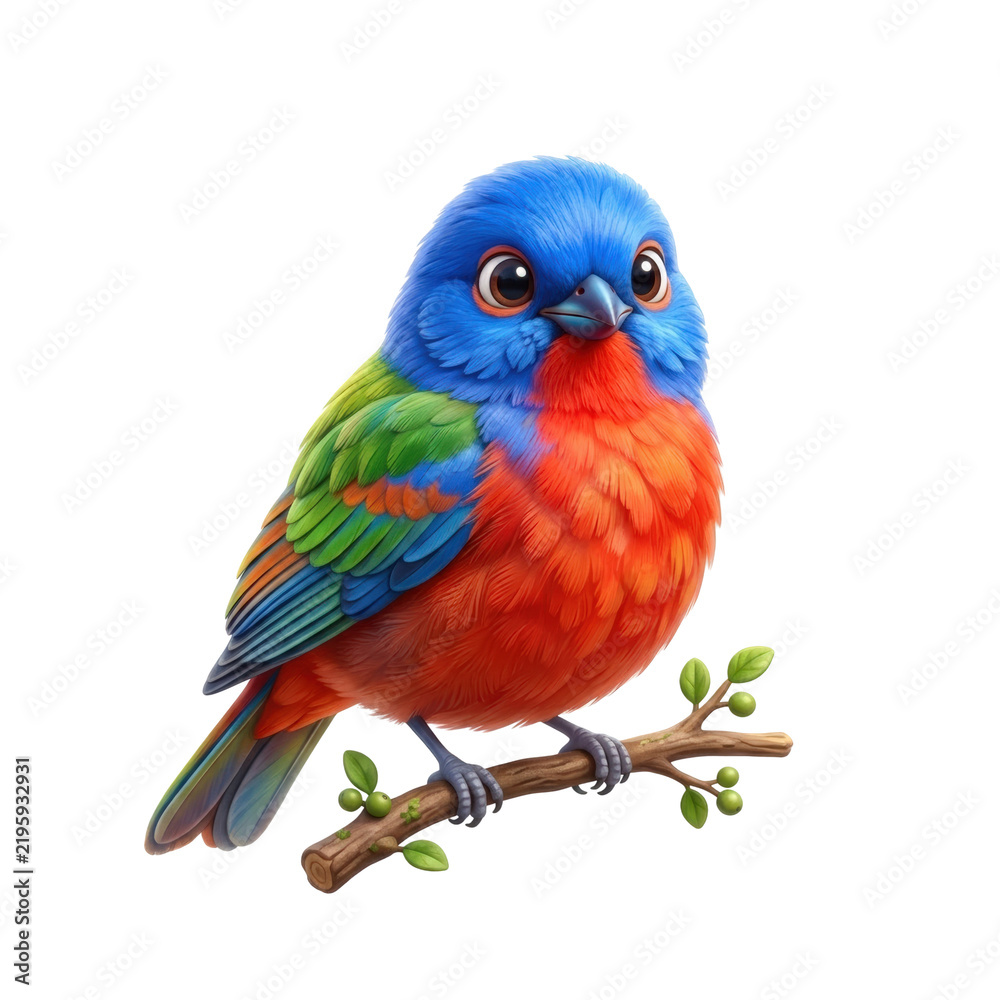 Fototapeta premium Colorful tropical bird isolated on white background