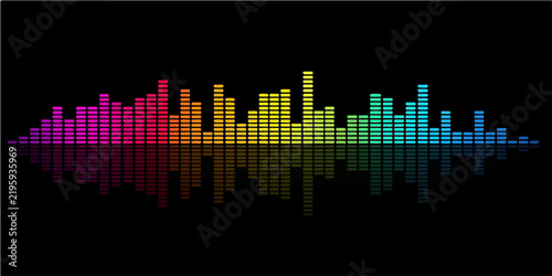 Abstract Equalizer Sound Wave Background with Business Graph, Financial Chart, Digital Audio Technology and Modern 3D Vector Illustration