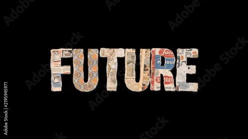 Future Paper Grunge Typography Text Animation on Transparent