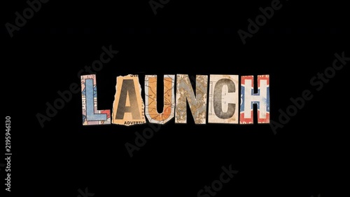 Launch Paper Grunge Typography Text Animation on Transparent