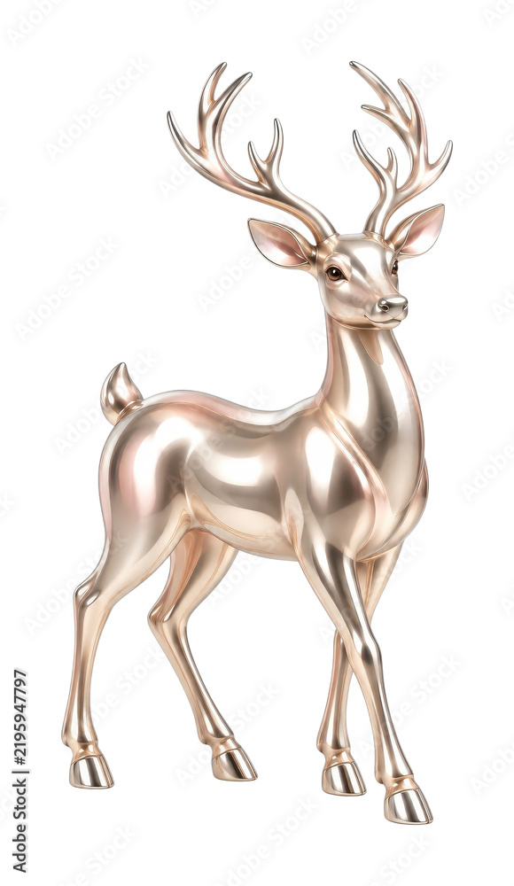Obraz premium PNG Elegant metallic reindeer illustration isolated on white background