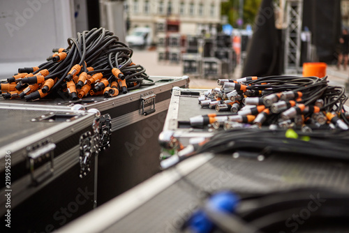 Фотография Industrial electrical connectors and power cables for equipment, temporary power