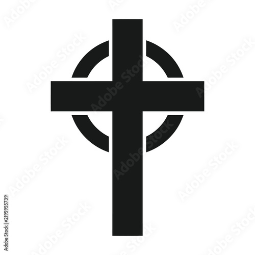 Bild auf Leinwand Celtic cross symbol icon with circle ring design for religious use