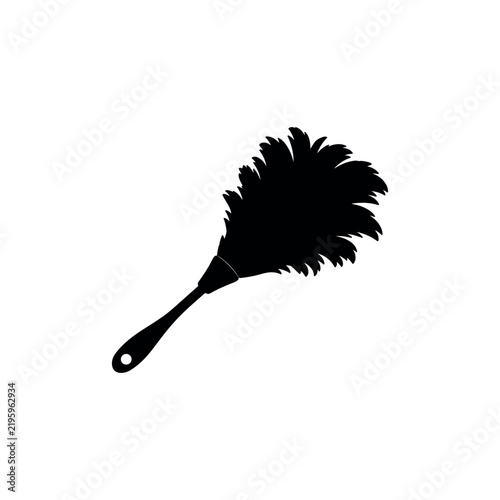 Feather Duster silhouette icon vector illustration on white background.