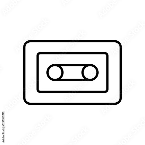 VHS Cassette Tape Media Storage Outline Vector Icon