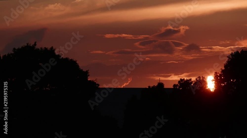 Tokyo,Japan - September 17, 2026: Evening sky and the settling sun