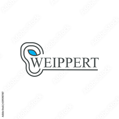 simple and modern line logo ear logo design template elements