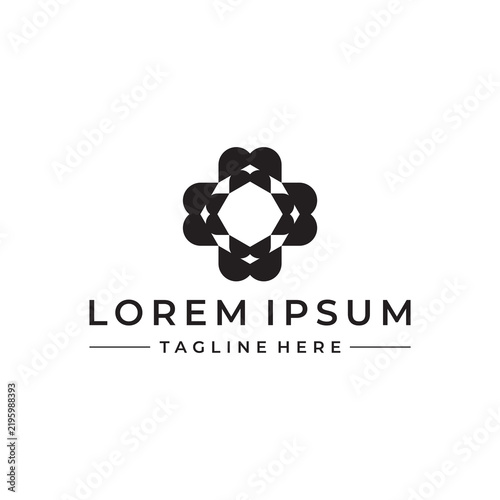 simple and modern health  logo design template elements