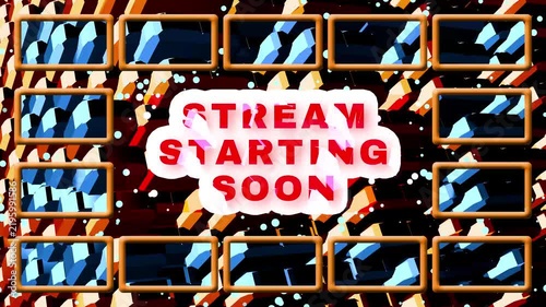 3D Geometric Blocks and Multi Window Stream Starting Soon Background Loop