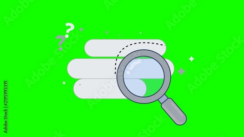 No Results Found Search Animation with Magnifying Glass 2D Motion Graphic green Bg