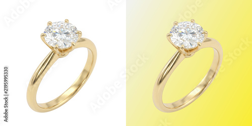 Foto Diamond ring solitaire engagement gold luxury jewelry shiny precious expensive