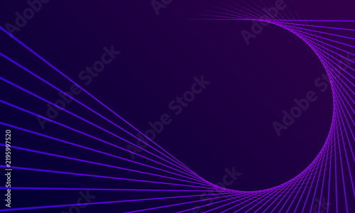Abstract Purple Neon Wave Lines on Dark Futuristic Background
