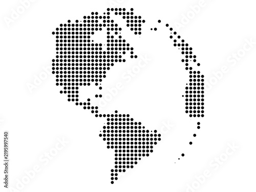 Global world map with dot pattern and continent shapes for data presentation on transparent