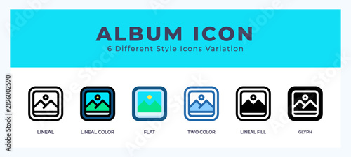 Album icon symbol. logo illustration with different styles