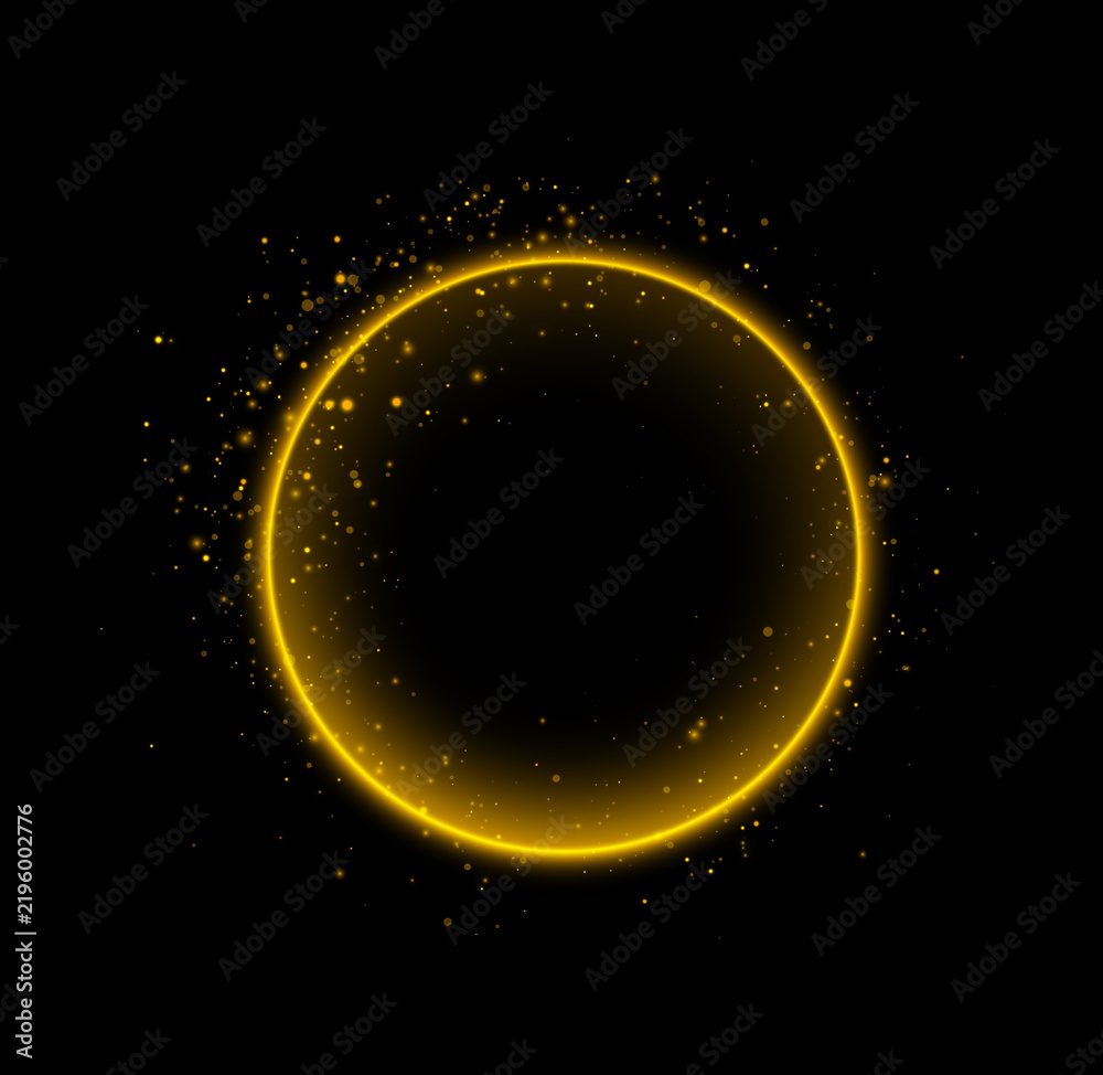 Fototapeta premium Golden Sparkle Circle Abstract Background for Luxury Design