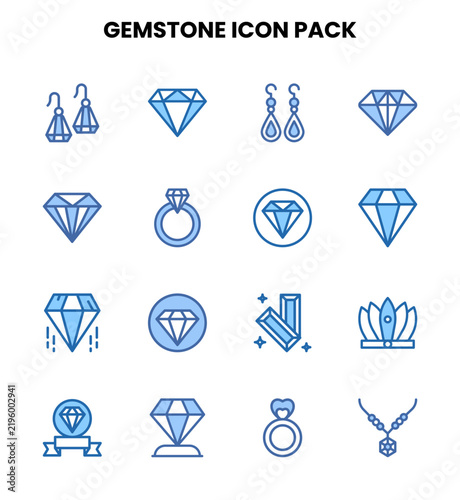 Gemstone Two Colour Collection Icons Pack