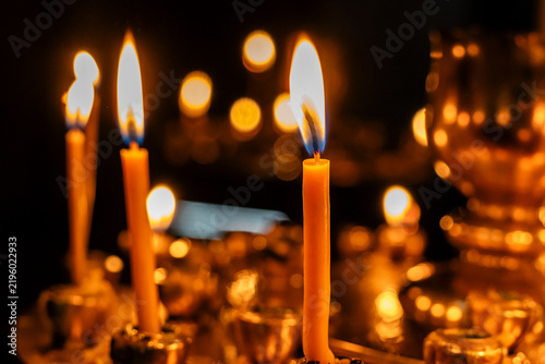 lit votive candles, Sioni Cathedral (Dormition of the Theotokos), Orthodox, Tbilisi, Georgia, Asia