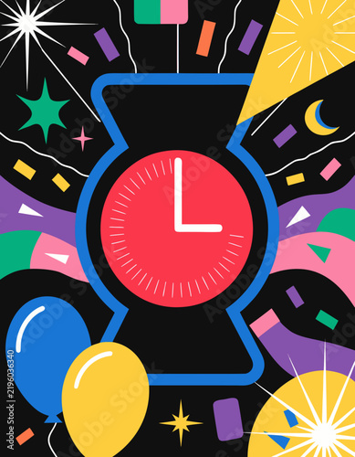 New Year Countdown Midnight Party Celebration
