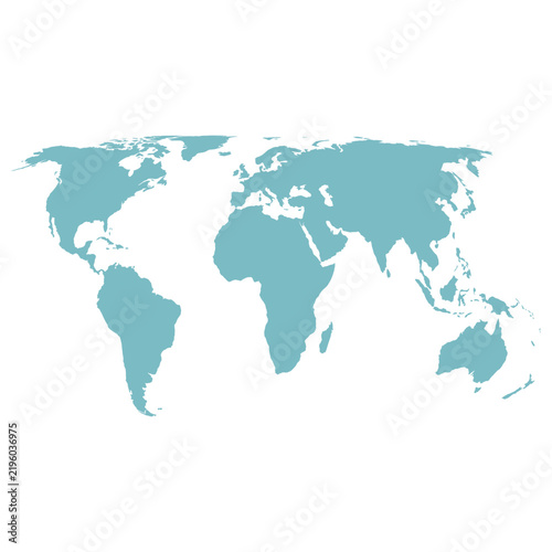 World map Equal Earth silhouette isolated vector 