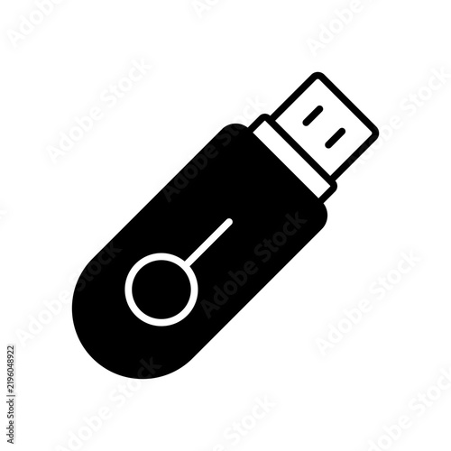 USB Drive Flash Disk Storage Filled Vector Icon