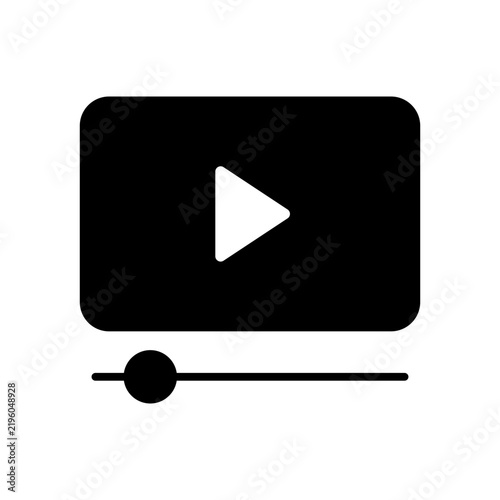 Video Player Screen Interface Media Filled Vector Icon