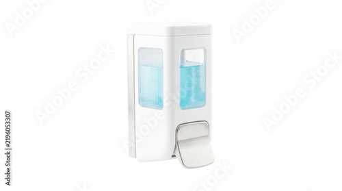 Cuadro en lienzo Modern wall mounted soap dispenser with dual transparent chambers for hygiene environment