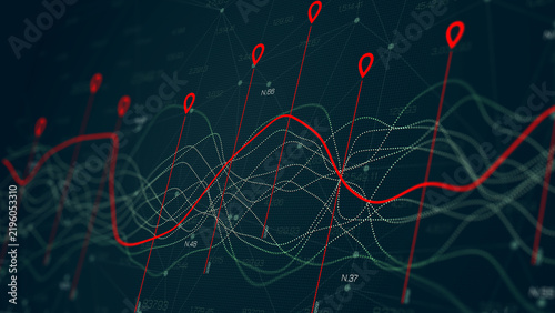 Bild auf Leinwand Stock exchange trading graph displays market trends and data over time