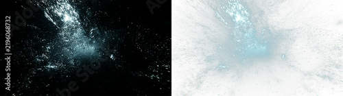 Canvastavla Dynamic underwater splash burst with glowing bubbles and water droplets