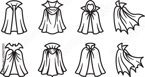 Konstfotografi Elegant medieval gowns and cape styles illustration