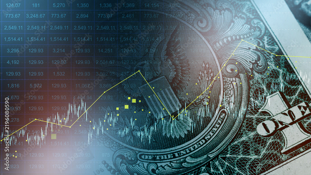 Obraz premium Chart shows money trends during recession events of recent years