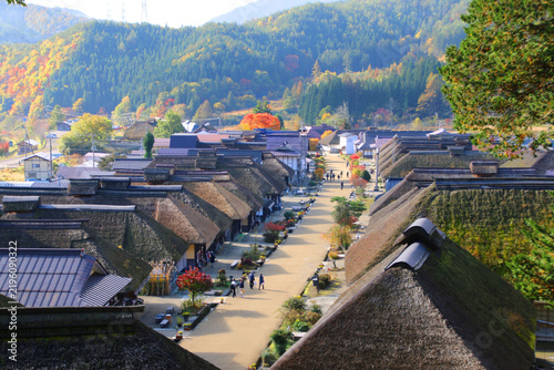 秋の大内宿（福島県・下郷町）