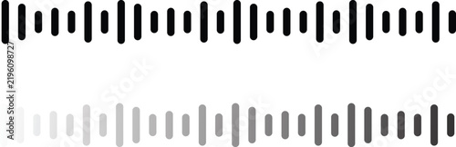 Konstfotografi Audio Sound Wave Equalizer Vector Icon Set in Black and White for Music Players and Voice Messages