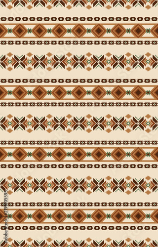 Kilim Aztec Geometric Seamless Pattern in Brown, Terracotta and Sage