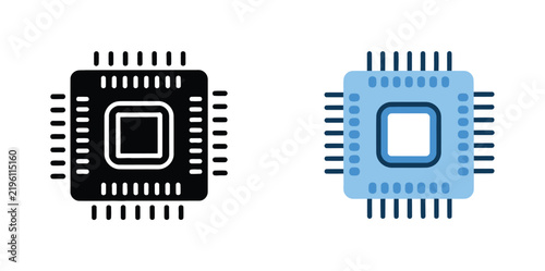 Printed circuit board multiple style icon design vector, microchip PCB, semiconductor technology, electronic circuits, computing hardware