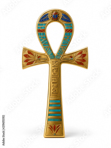 photography, big ankh inlaid with turquoise and carnelian