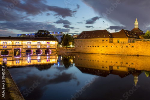 Barrage Vauban in Petite France Strasbourg at Blue Hour