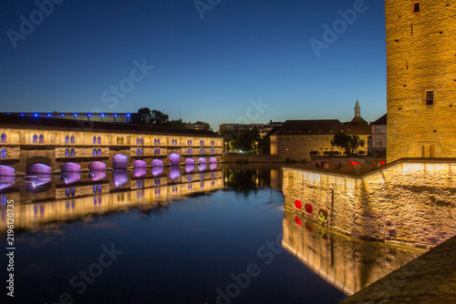 Barrage Vauban in Petite France Strasbourg at Blue Hour
