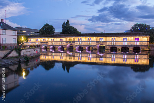 Barrage Vauban in Petite France Strasbourg at Blue Hour