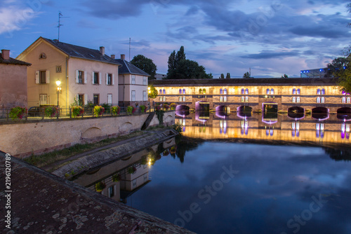 Barrage Vauban in Petite France Strasbourg at Blue Hour